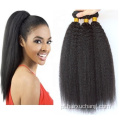 Cutícula atacadista Alinhada Yaki pacote de cabelo humano reto Bundles de cabelo virgem crua para mulheres negras